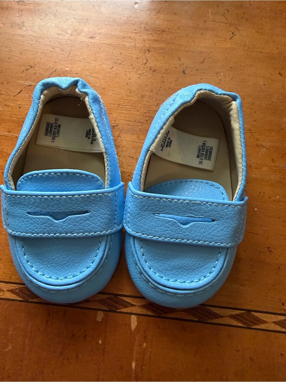 Janie and Jack Baby Blue Slip-On Moccasins